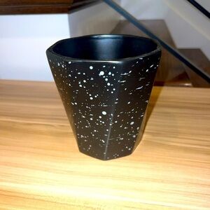 Black and White Splatter Plant vase 5.5 in by 5.5 in